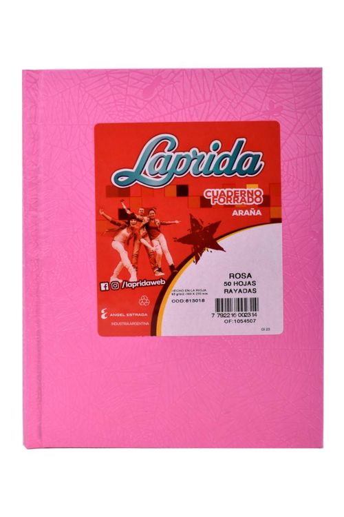 Cuaderno T.Dura Laprida 50 Hj Rayado Rosa