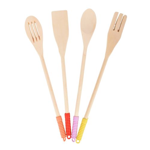 Set Utensilios de Madera para Cocina 4Pz