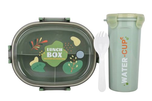 Hermético Set con Vaso + Cubierto 3Pz