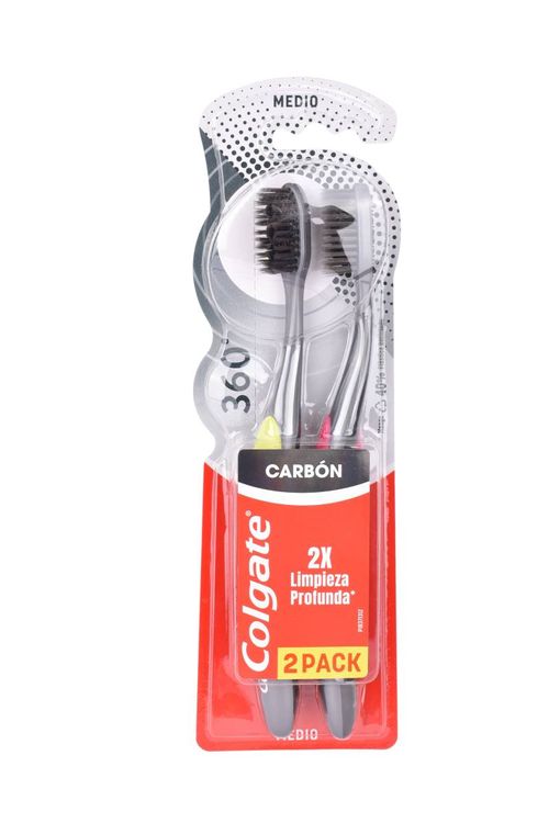 Cepillos Dentales Colgate 360 Charcoal 2Un