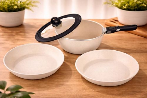 Batería de Cocina Sartenes 5 en 1 Antiadherente