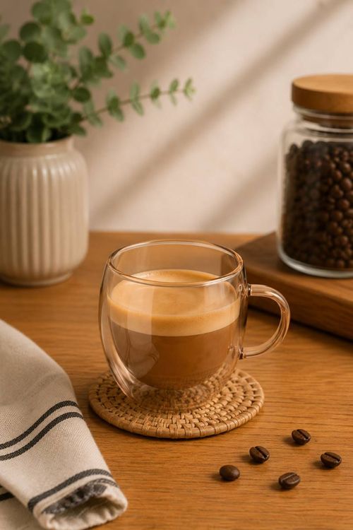 Taza Doble de Vidrio Color 150ML
